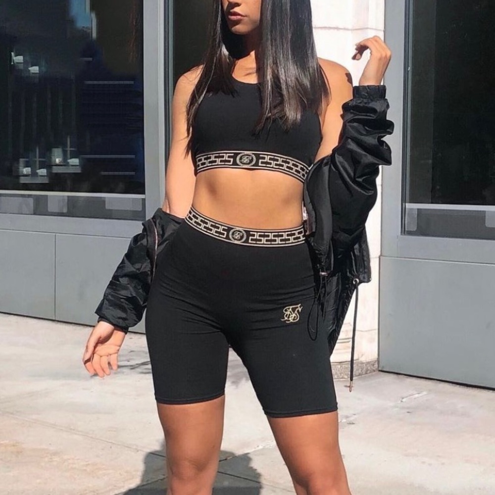 COPY - Sik silk bra and bike shorts set